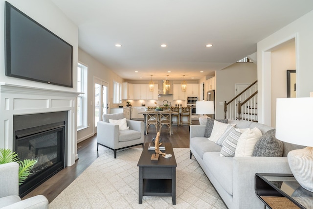 living room featuring hardwood / wood-style flooring