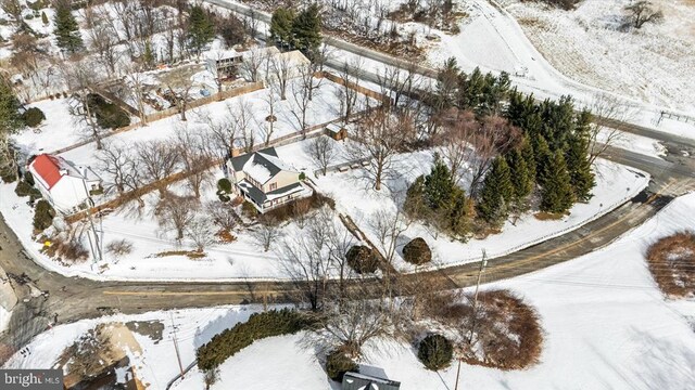 view of snowy aerial view