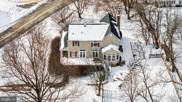 view of snowy aerial view