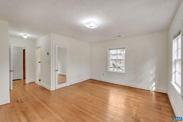 empty room featuring light hardwood / wood-style flooring