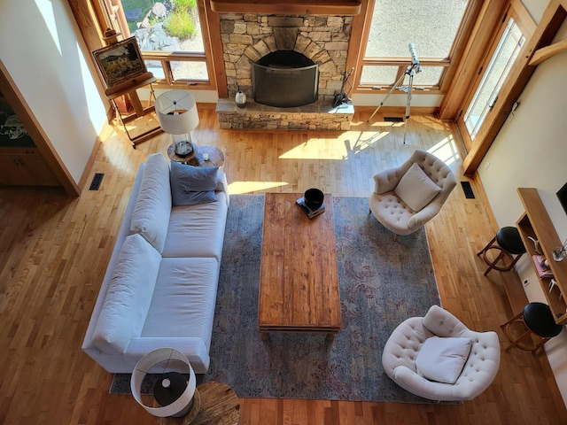 living room featuring hardwood / wood-style flooring