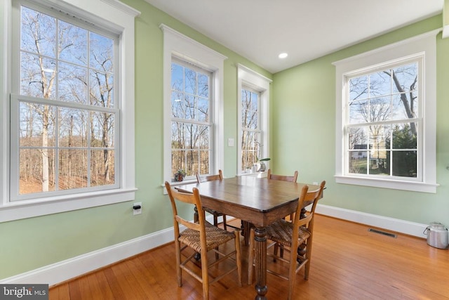 dining room featuring light hardwood / wood-style flooring