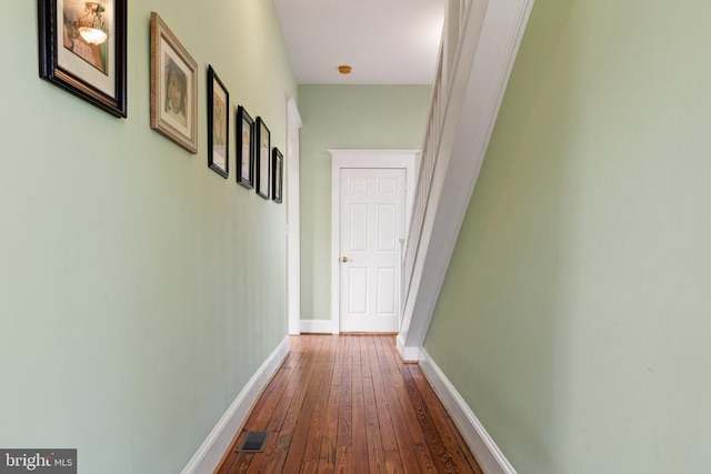 hall featuring wood-type flooring