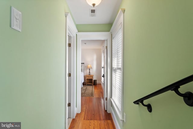 corridor featuring light wood-type flooring