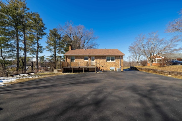 view of front of house featuring a deck