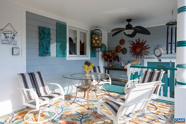 view of patio / terrace with ceiling fan