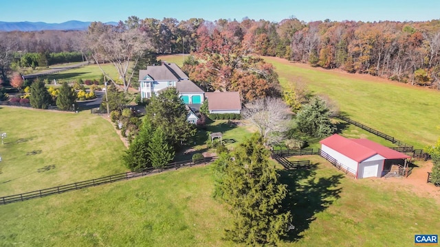 aerial view with a rural view