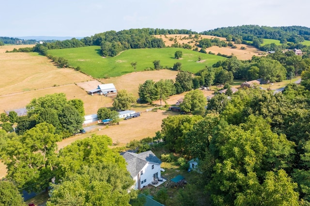 bird's eye view with a rural view