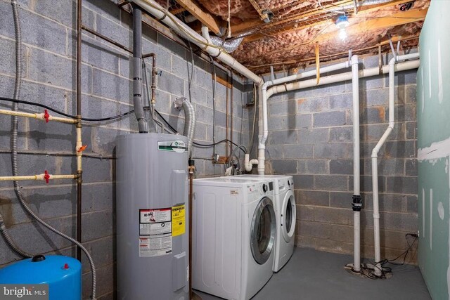 utilities with independent washer and dryer and water heater