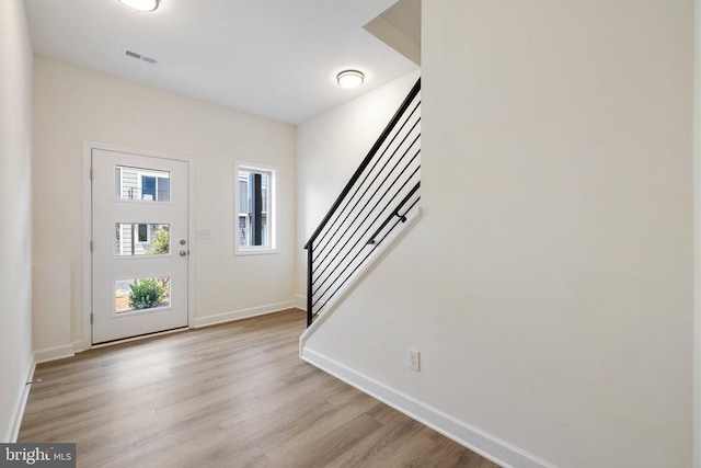 foyer featuring light hardwood / wood-style floors