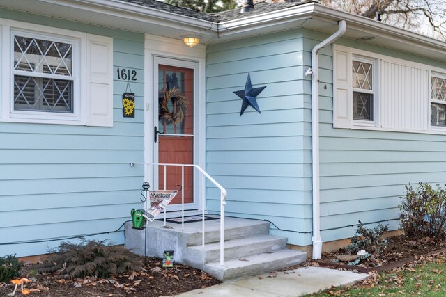 view of exterior entry