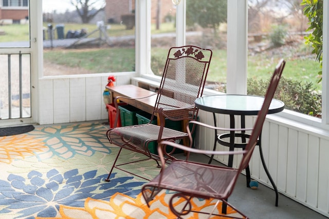 sunroom / solarium with radiator