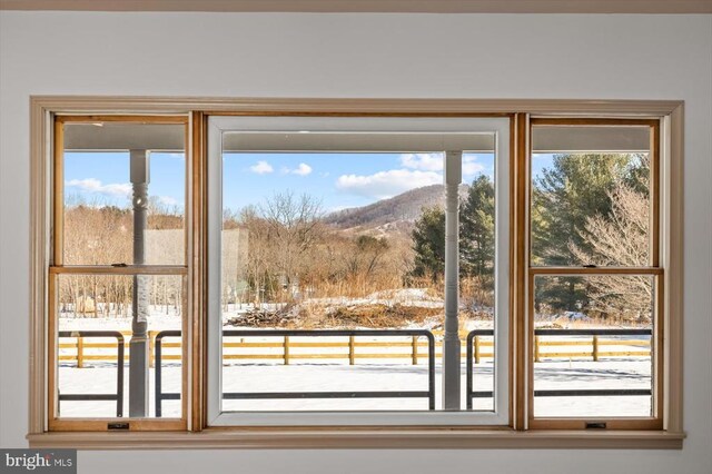 doorway with a mountain view