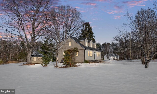 view of snowy exterior