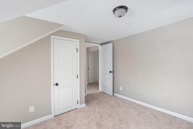 additional living space with light colored carpet