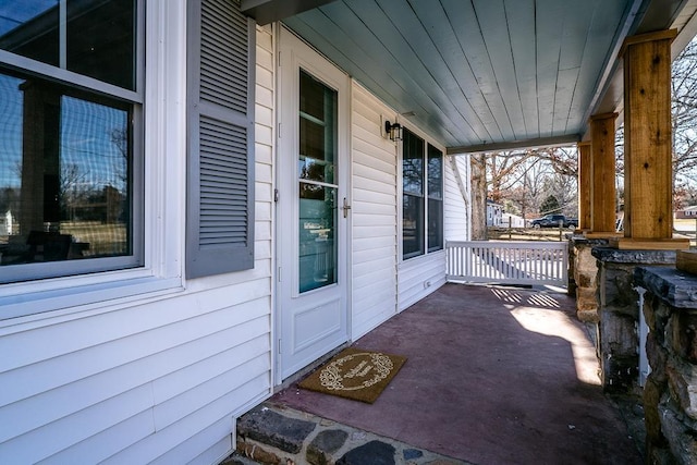 view of patio / terrace with a porch