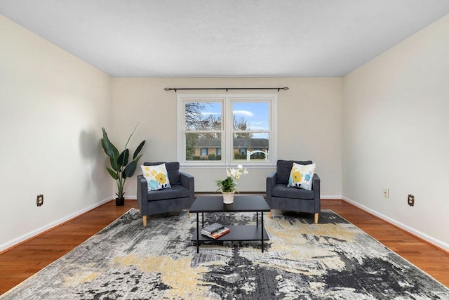 sitting room featuring wood-type flooring