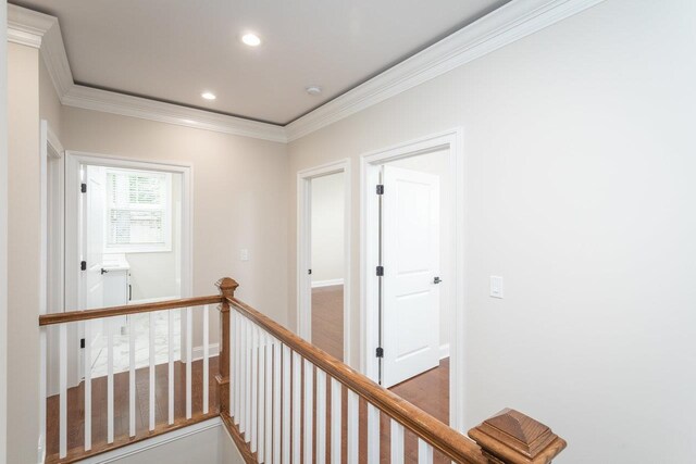 hallway with ornamental molding