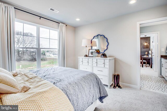 view of carpeted bedroom