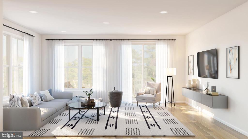 living room featuring light wood-type flooring