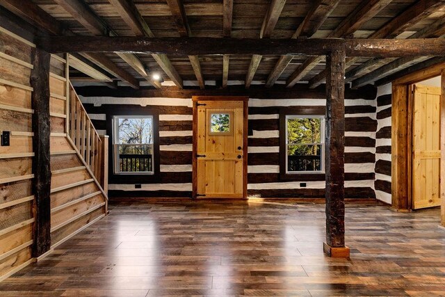 interior space featuring dark wood-type flooring