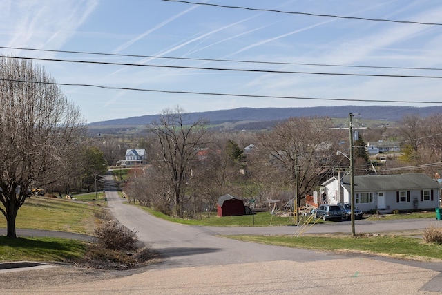 view of street with a mountain view