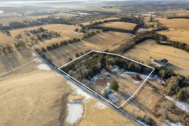 bird's eye view with a rural view