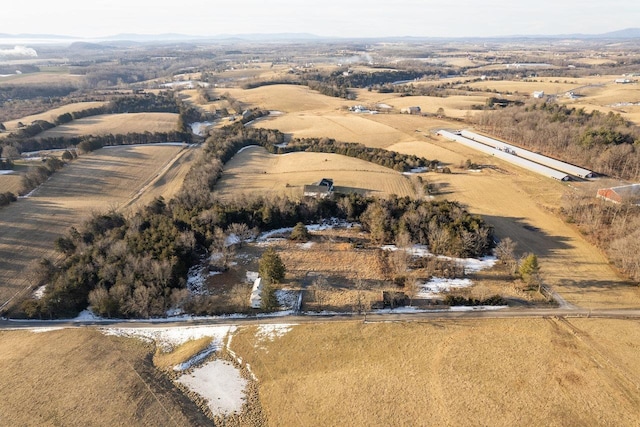 drone / aerial view featuring a rural view