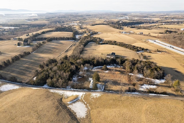 bird's eye view with a rural view