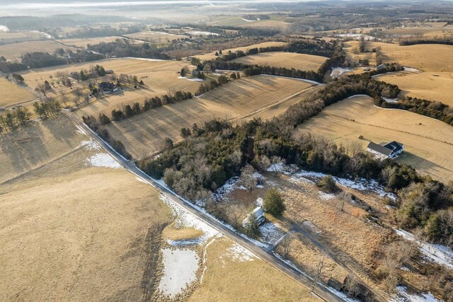 aerial view featuring a rural view