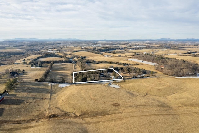 aerial view featuring a rural view