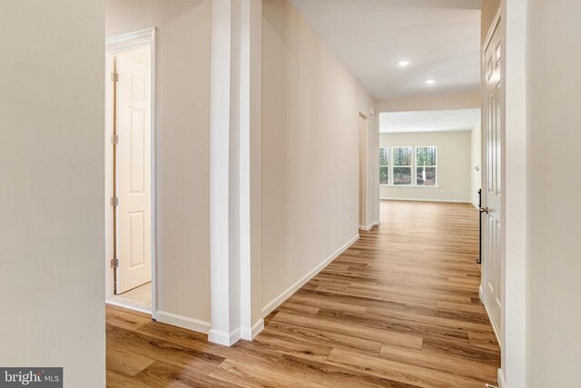 hall featuring light hardwood / wood-style floors