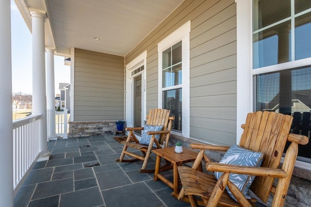 view of patio with covered porch