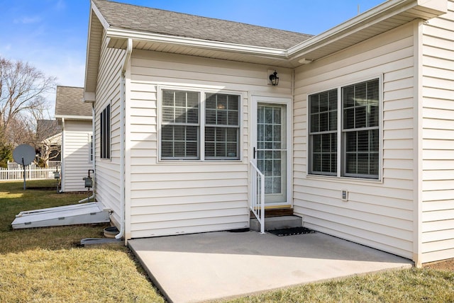 exterior space with a yard and a patio area