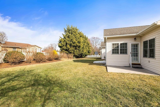 view of yard with a patio area