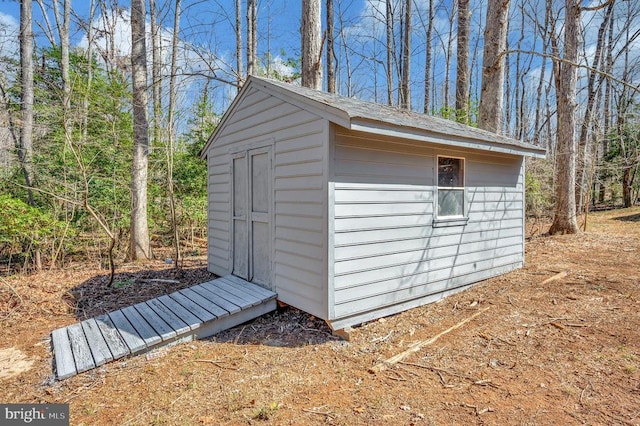 view of shed