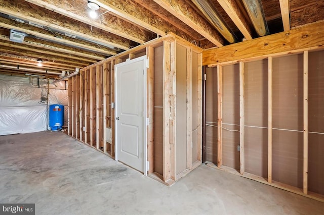 view of unfinished basement