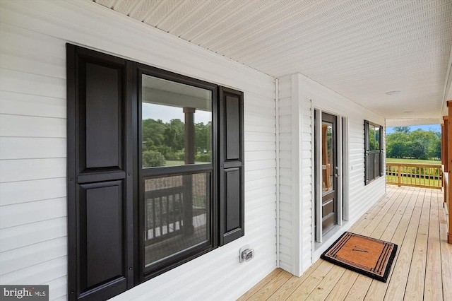 deck featuring a porch