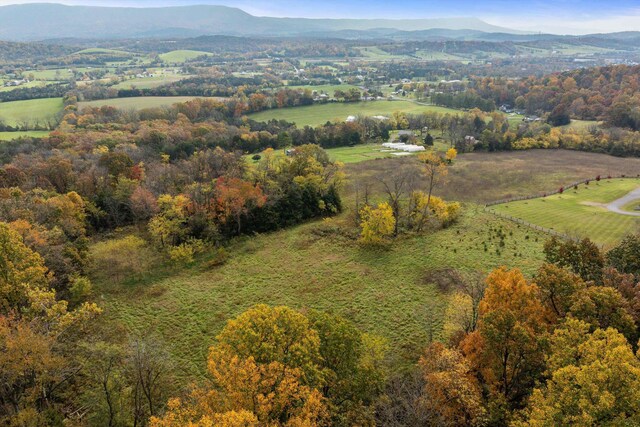 aerial view with a mountain view