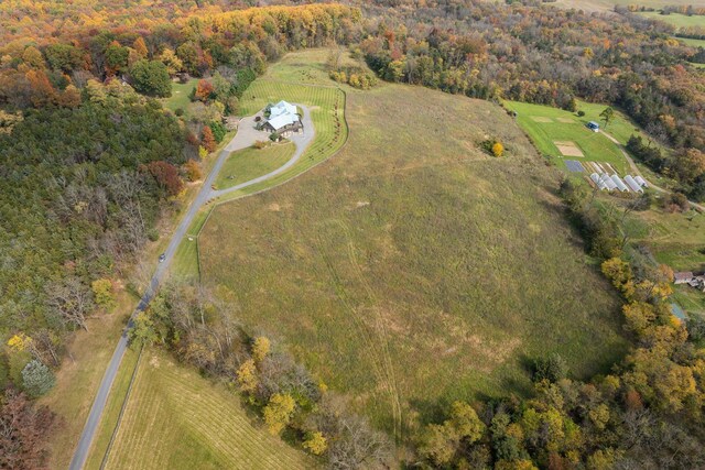 bird's eye view with a rural view