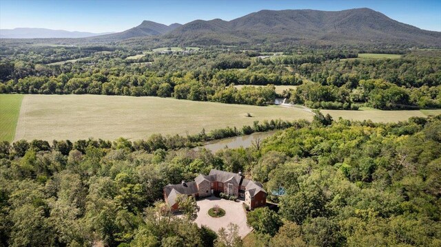 bird's eye view with a mountain view