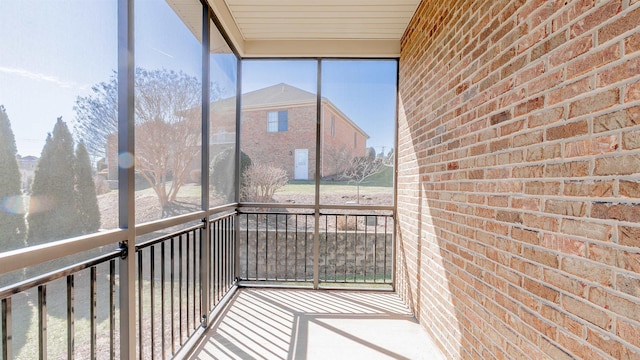 view of unfurnished sunroom