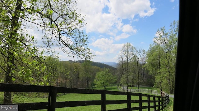 property view of mountains with a rural view