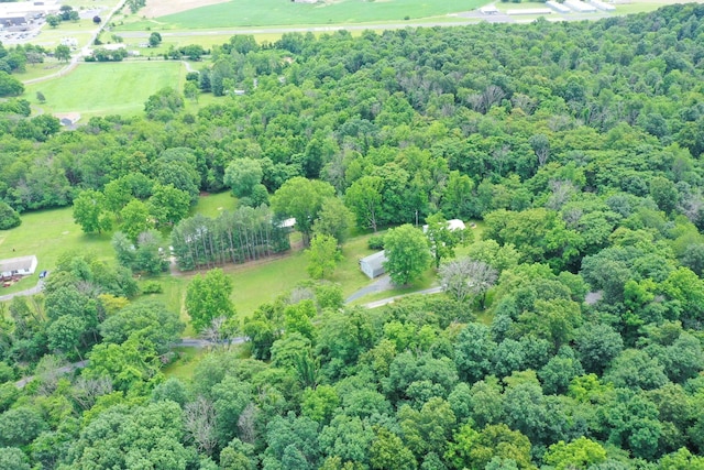 birds eye view of property featuring a rural view