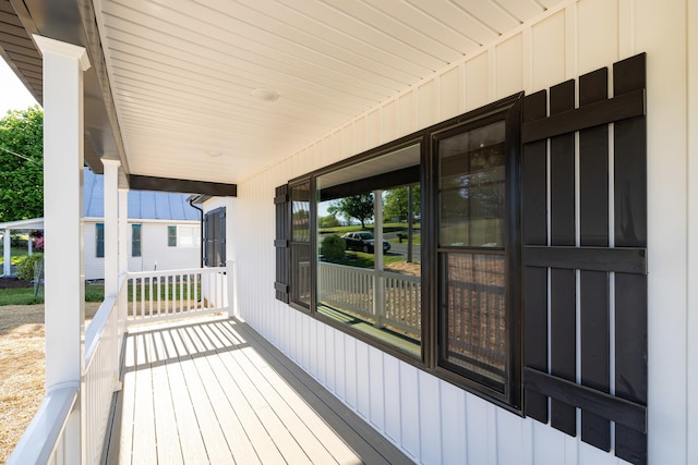 wooden deck with covered porch