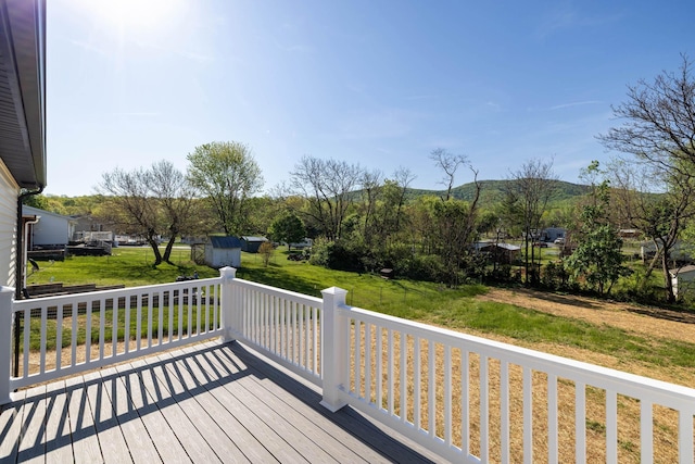 deck with a yard