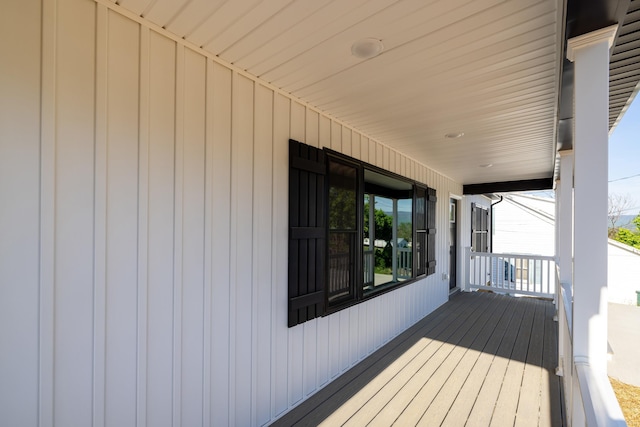 wooden deck featuring a porch