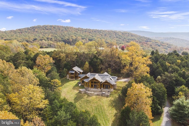 bird's eye view featuring a mountain view