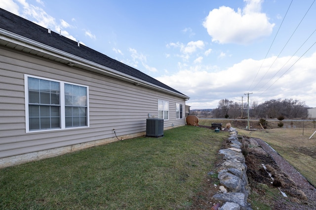 view of yard featuring cooling unit