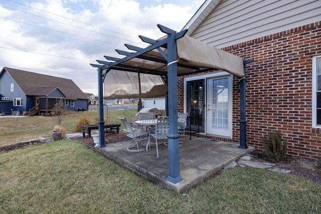 view of patio / terrace with a pergola